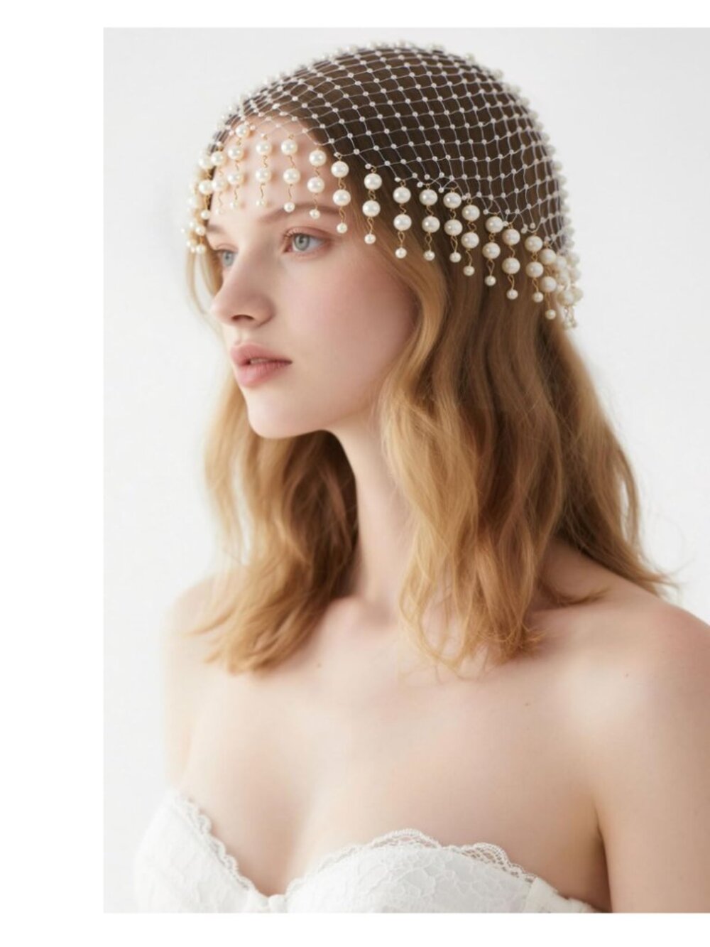 Beaded Rhinestone Hair Cover